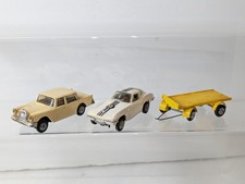 3x Triang Minic Motorways Mercedes, Stingray & Yellow Trailer-M1554, M1577.