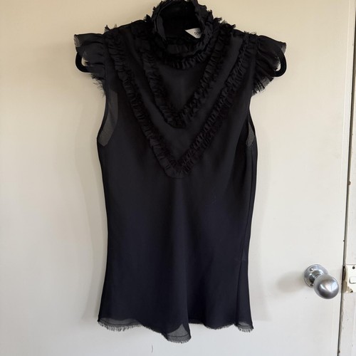 Topshop black sheer ruffle - topshop,