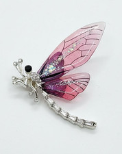 Dragonfly Brooch Pink Resin
