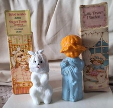 AVON PERFUME BOTTLES SWEET TOOTH TERRIER & LITTLE DREAM MAIDEN SWEET HONESTY 
