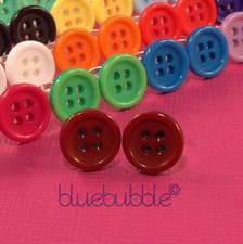 Funky 11mm button earrings - button,