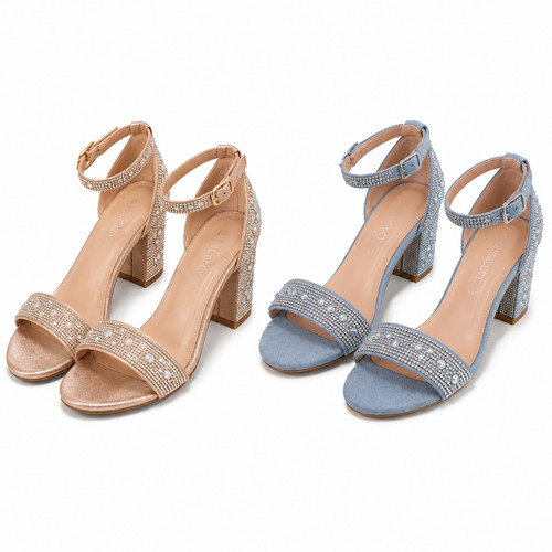 Denim champagne bling dress - champagne,