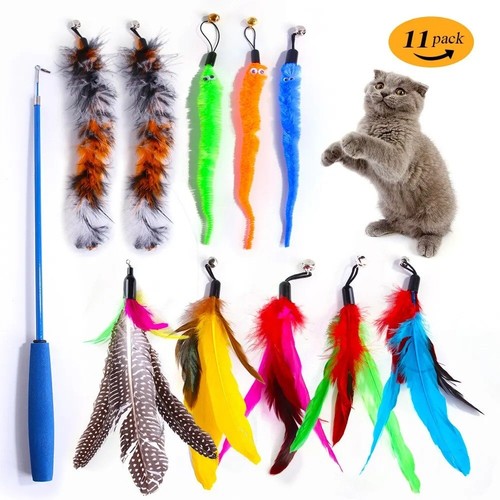 11pcs cat feather toy - cat,