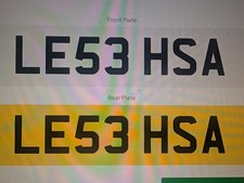 Cherished registration number LE53 HSA On retention cert. DVLA Fee included.