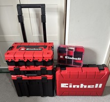 4x Einhell Toolboxes 1x E-Case stackable trolley tower & 1x E-Box (M) in VGC