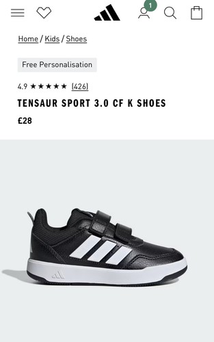 Adidas boys tensaur - tensaur, black