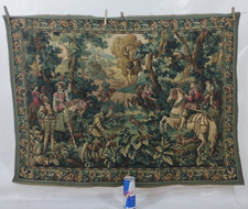Vintage French Glorious Medieval Hunters Scene Wall Hanging Tapestry 112x82 cm