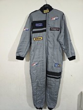 Vintage Go Kart Racing Suit Grey Medium Adult Men's + OMP Gloves + 2x Balaclavas