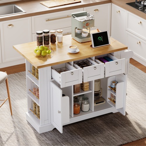 White farmhouse kitchen island - kitchen,