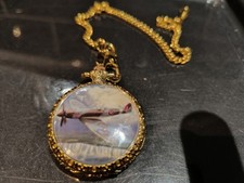 Collectible WW2 Spitfire Theme Pocket Watch with Chain- Working