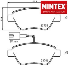FRONT BRAKE PADS SET LEFT &