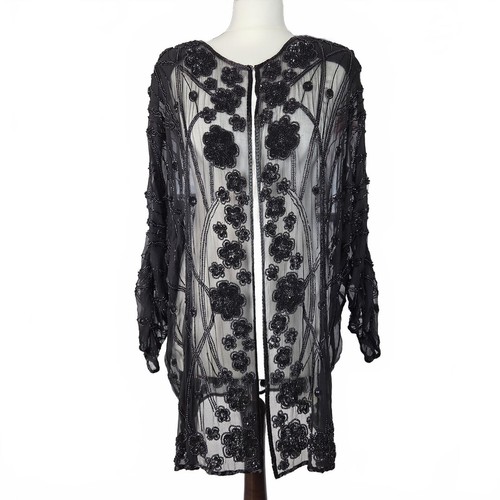 Vintage 90s beaded silk - 90s, kimono