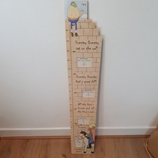 Vintage Humpty Dumpty Child Growth Wooden Chart foldable Wall Hanging 106 cm.