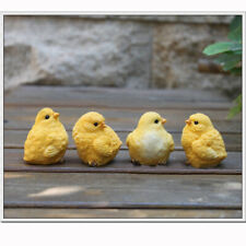 4X Cute Resin Yellow Little Baby Chick Chicken Garden Home Ornaments Decoration