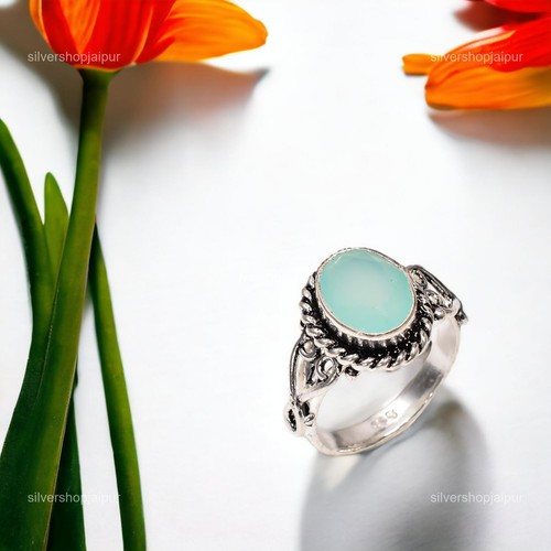 Aqua chalcedony gemstone 925 - chalcedony,