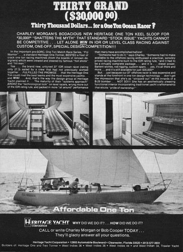 1976 heritage one tonner yacht - one,