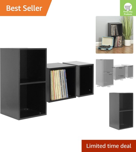 Black vinyl record - black,