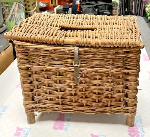 Vintage wicker fishing basket - vintage,