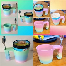 Rainbow Pastel Ice Cream Tub And Spoon Holder Ben And Jerry's Cinema Date Movie 