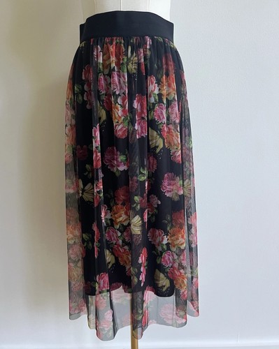 Floral tulle overlay elastic - floral,