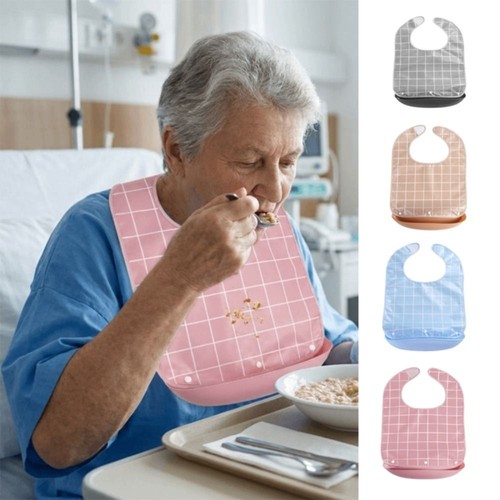 Plaid pattern adult bib - plaid,