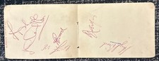 Signed 1950s X6 Leeds United X8 Blackpool Football Autograph Book Page