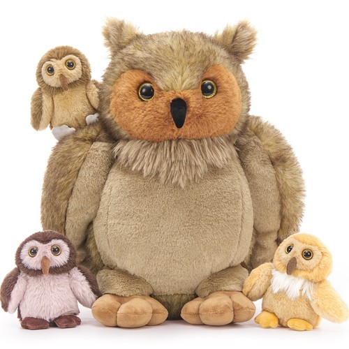 Morismos 4pcs owl family - owl, plush