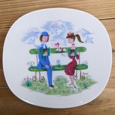 Vintage Rosenthal Trinket Dish The Lovers Ramon Peynet Mid Century 50s 60s MCM
