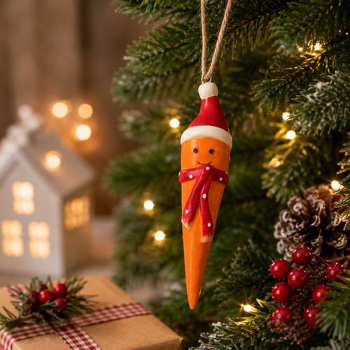 Ceramic santa carrot design - ceramic,
