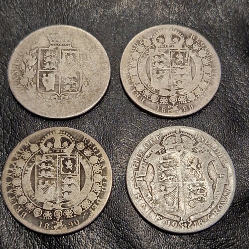 Sterling silver half crowns - 4x,