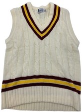 Gunn & Moore Mens Cricket Sleeveless Sweater Vest Cable Knit Medium Cream 