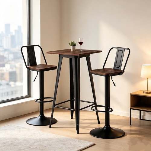 Vintage bar table and high - table, 2
