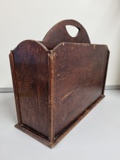 Vintage Antique Oak Magazine Rack  Stand Edwardian Art Deco Style Circa 1920