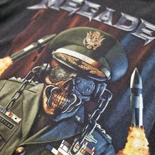 Vintage Y2K Megadeth T-Shirt Medium Black Faded Rock Metal Band 2000s