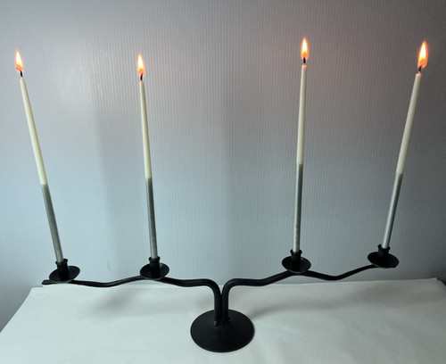 Vintage wrought iron candle - wrought,