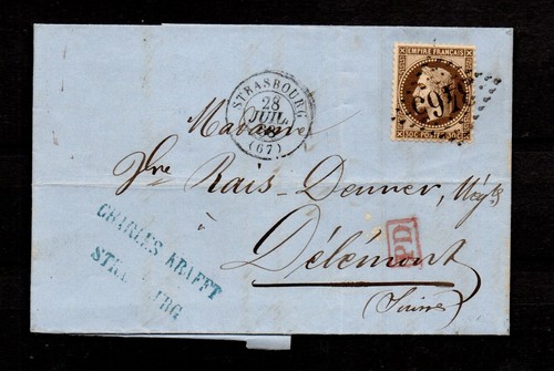 France 1862 old napoleon stamp - old,