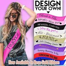 Personalised Custom Sashes Design Your Own Sash Birthday Hen Party Baby Shower