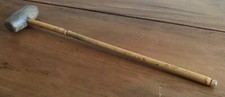 RARE ANTIQUE EARLY 19TH C BAMBOO HANDLED AUCTIONEERS GAVEL / GONG STRIKER 