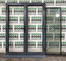 GREY ALUMINIUM FRENCH DOORS DOUBLE GLAZED ALI EXTERIOR EXTERNAL ANTHRACITE