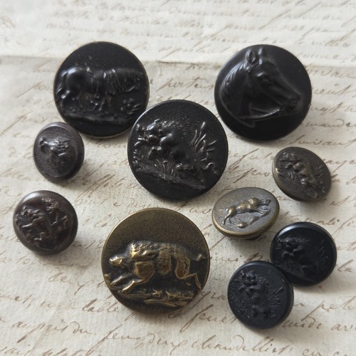Antique hunting buttons - hunting,