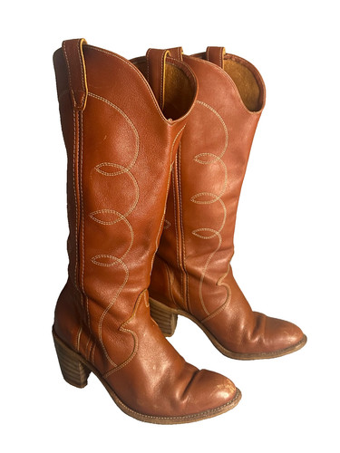 80s wrangler leather cowboy - wrangler,