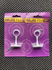 2 x 19 mm 3/4" White pole rail Bracket Wardrobe storage fittings multi rail