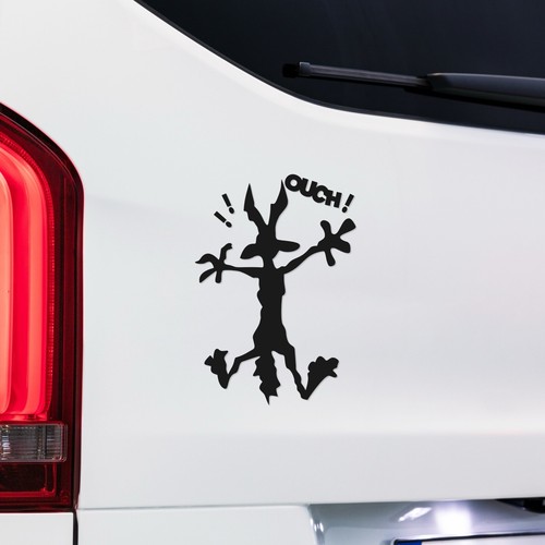 Wile coyote decal ouch - coyote,