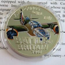 GUERNSEY 2010 BATTLE OF BRITAIN SILVER PROOF £5 CROWN - bristol blenheim