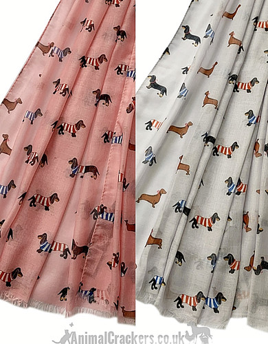 Dachshund stripy coat scarf - stripy,