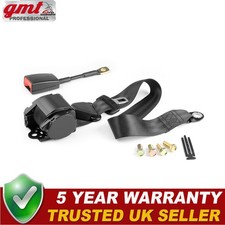 3 Point Inertia Seat Belts Black Front Rear Retractable 3.6 M Length Adjustable