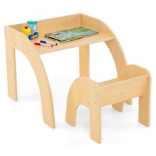 Kids Desk and Chair Set Wooded
