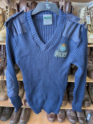 Police blue neck jumper - blue,