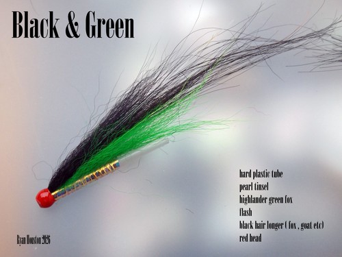 Salmon fly green - fly, black
