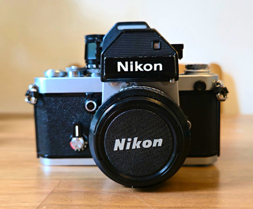 Nikon black slr - f2, film